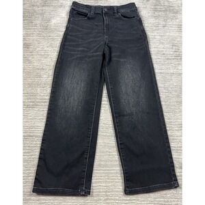 Evsie Jeans Womens 13/14 Short Black Straight Leg Denim Cotton Blend‎ Casual